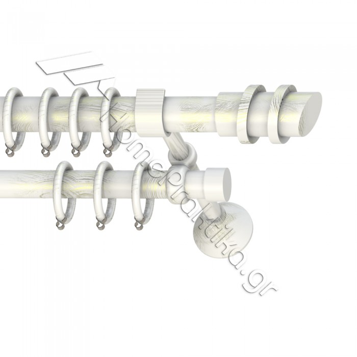 Κουρτινόξυλο Μεταλλικό Διπλό με Σωλήνα Ø25 Anartisi STATUS σε χρώμα MY 34