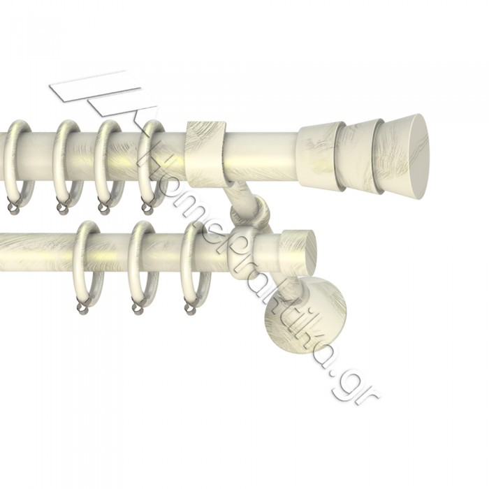 Κουρτινόξυλο Μεταλλικό Διπλό με Σωλήνα Ø25 Anartisi TRIPLO σε χρώμα MY 13