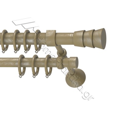 Κουρτινόξυλο Μεταλλικό Διπλό με Σωλήνα Ø25 Anartisi TRIPLO σε χρώμα MY 16