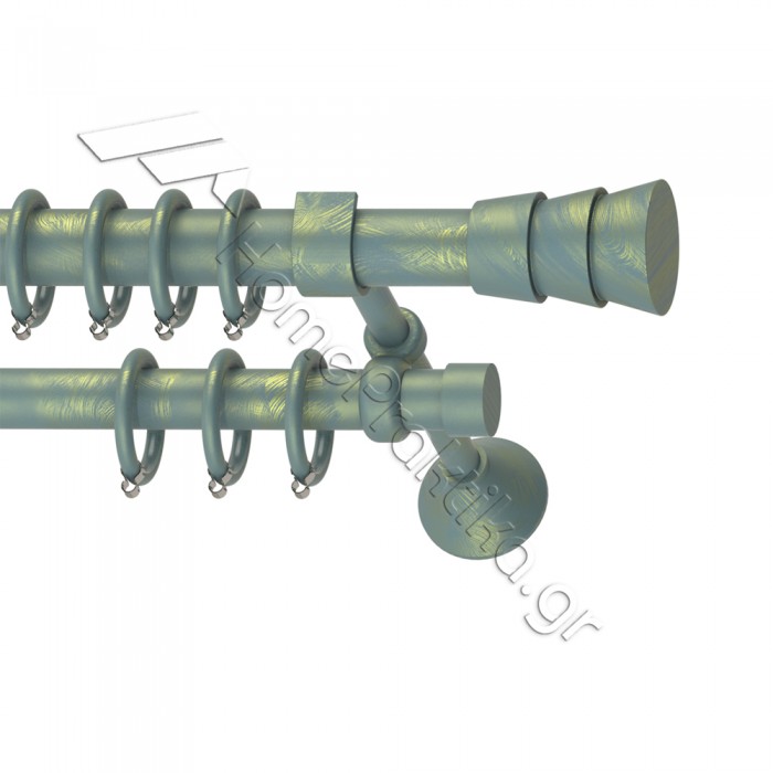 Κουρτινόξυλο Μεταλλικό Διπλό με Σωλήνα Ø25 Anartisi TRIPLO σε χρώμα MY 17