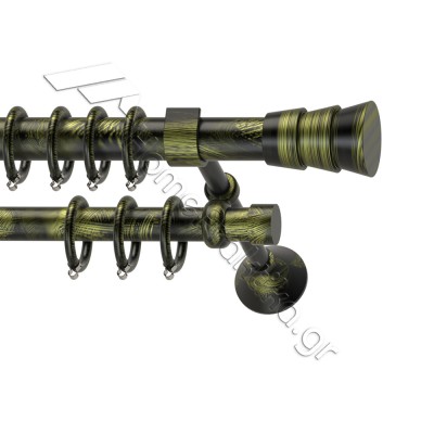 Κουρτινόξυλο Μεταλλικό Διπλό με Σωλήνα Ø25 Anartisi TRIPLO σε χρώμα MY 22