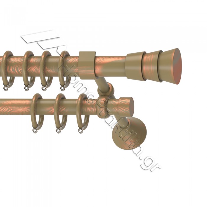 Κουρτινόξυλο Μεταλλικό Διπλό με Σωλήνα Ø25 Anartisi TRIPLO σε χρώμα MY 26