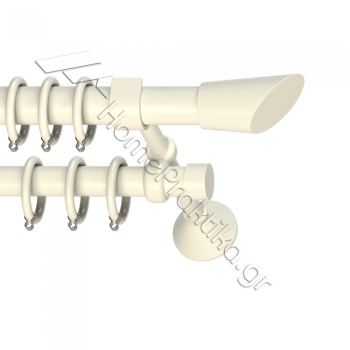 Κουρτινόξυλο Μεταλλικό Διπλό με Σωλήνα Ø25 Anartisi VEGA MY 02