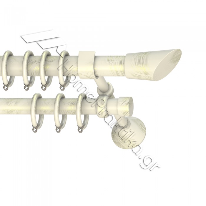 Κουρτινόξυλο Μεταλλικό Διπλό με Σωλήνα Ø25 Anartisi VEGA σε χρώμα MY 13