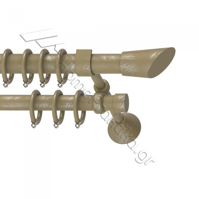 Κουρτινόξυλο Μεταλλικό Διπλό με Σωλήνα Ø25 Anartisi VEGA σε χρώμα MY 16