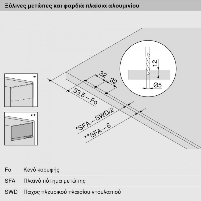 Σύστημα ανύψωσης Blum AVENTOS HKi σε χρώμα Γκρι Σκούρο