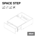 Σύστημα εκμετάλλευσης μπάζας Blum SPACE STEP με βάθος 41cm σε χρώμα Orion grey matt Z95.4100