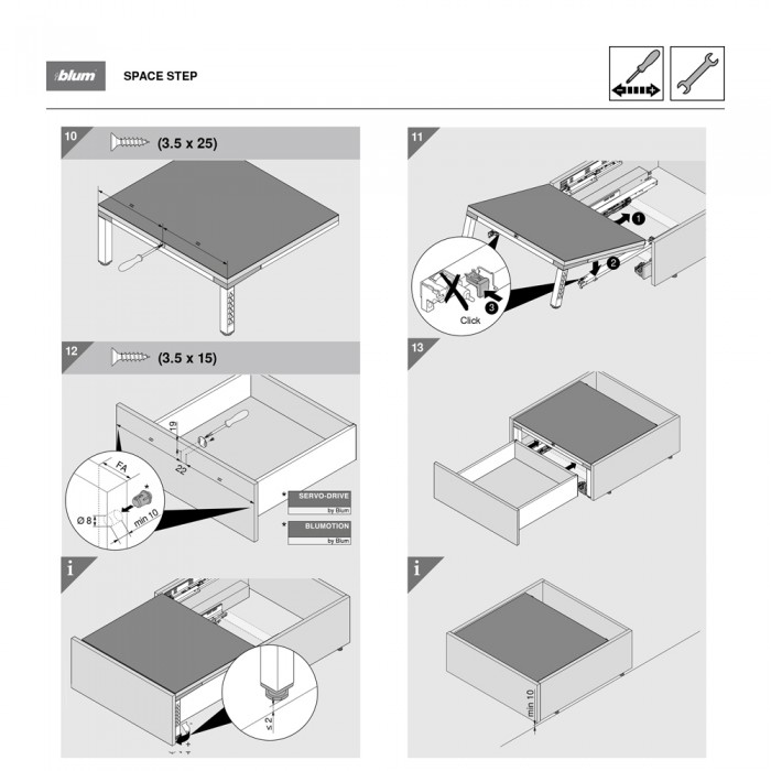 Σύστημα εκμετάλλευσης μπάζας Blum SPACE STEP με βάθος 41cm σε χρώμα Orion grey matt Z95.4100