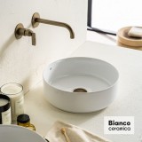 Νιπτήρας Μπάνιου Επιτραπέζιος Φ36 Bianco Ceramica 33036-300 Λευκό Γυαλιστερό