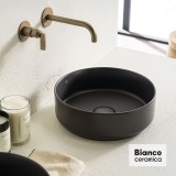 Νιπτήρας Μπάνιου Επιτραπέζιος Φ36 Bianco Ceramica 33036-421 Anthracite Matt