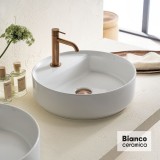 Νιπτήρας Μπάνιου Επιτραπέζιος Φ42 Bianco Ceramica 33042-300 Λευκό Γυαλιστερό