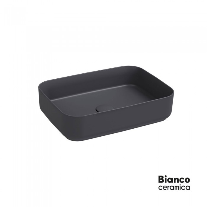 Νιπτήρας Μπάνιου 50x36 Επιτραπέζιος Bianco Ceramica 34050-421 Anthracite Matt