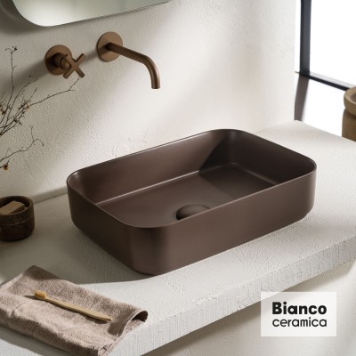 Νιπτήρας Μπάνιου 50x36 Επιτραπέζιος Bianco Ceramica 34050-530 Taupe Matt