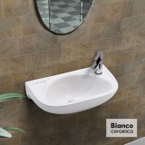 Νιπτήρας Μπάνιου 41x26 Κρεμαστός Bianco Ceramica 39040-300 Λευκό Γυαλιστερό