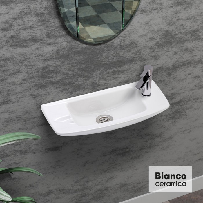 Νιπτήρας Μπάνιου 44x20 Κρεμαστός Bianco Ceramica 39245-300 Λευκό Γυαλιστερό