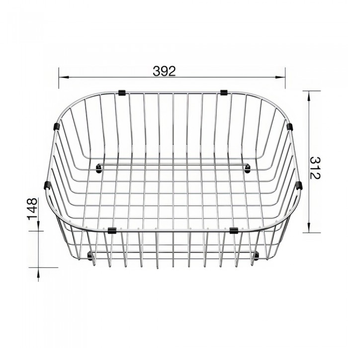 Καλάθι συρμάτινο 31.0x39.0cm BLANCO Inox 220573