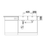 Ανοξείδωτος Νεροχύτης PUSHCONTROL 86.5x50cm BLANCO σειρά ANDANO 400/400 IF/A PUSHCONTROL Satin Polish 525249