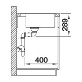 Ανοξείδωτος Νεροχύτης PUSHCONTROL 86.5x50cm BLANCO σειρά ANDANO 400/400 IF/A PUSHCONTROL Satin Polish 525249