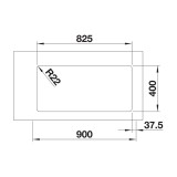 Υποκαθήμενος Ανοξείδωτος Νεροχύτης 86.5x44cm BLANCO σειρά ANDANO 400/400 U Satin Polish 522987