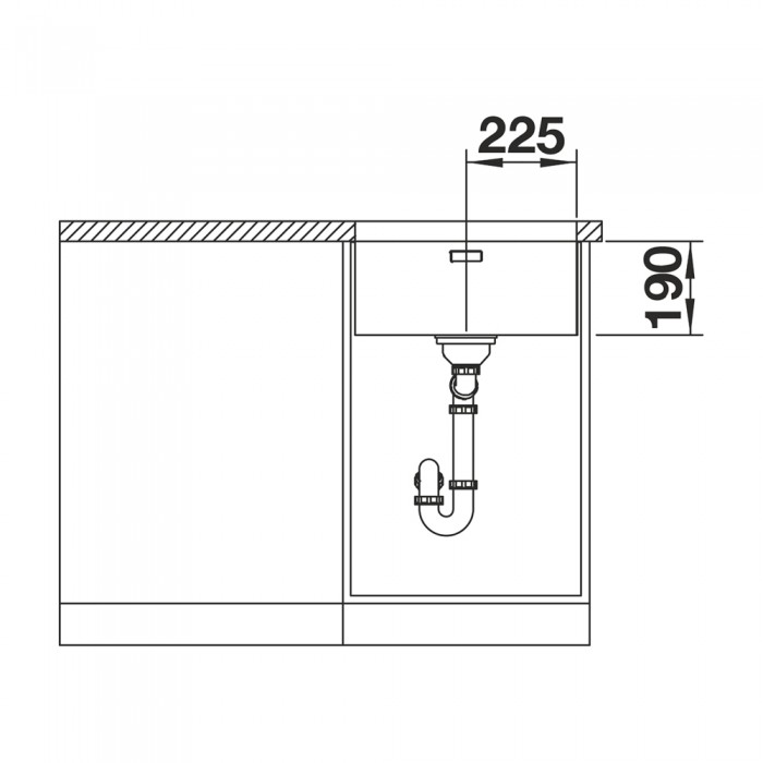 Υποκαθήμενος Ανοξείδωτος Νεροχύτης 49x44cm BLANCO σειρά ANDANO 450 U Satin Polish 522963