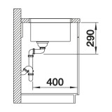 Υποκαθήμενος Ανοξείδωτος Νεροχύτης 49x44cm BLANCO σειρά ANDANO 450 U Satin Polish 522963