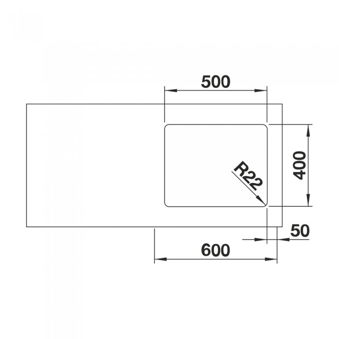 Υποκαθήμενος Ανοξείδωτος Νεροχύτης 54x44cm BLANCO σειρά ANDANO 500 U Satin Polish 522967