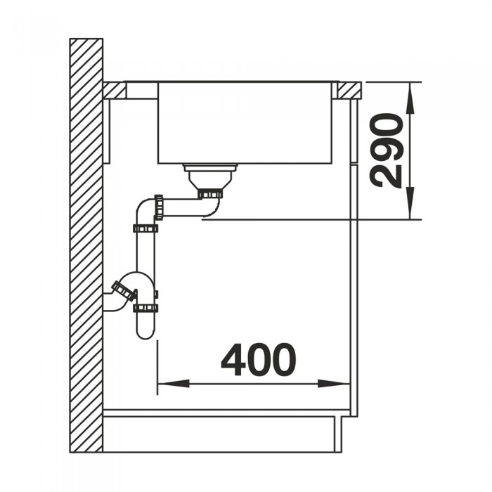 Ανοξείδωτος Νεροχύτης PUSHCONTROL 74x50cm BLANCO σειρά ANDANO 700-IF/A PUSHCONTROL Satin Polish 525246