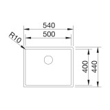 Υποκαθήμενος Ανοξείδωτος Νεροχύτης 54x44cm BLANCO σειρά CLARON 500 U Satin Polish 521577