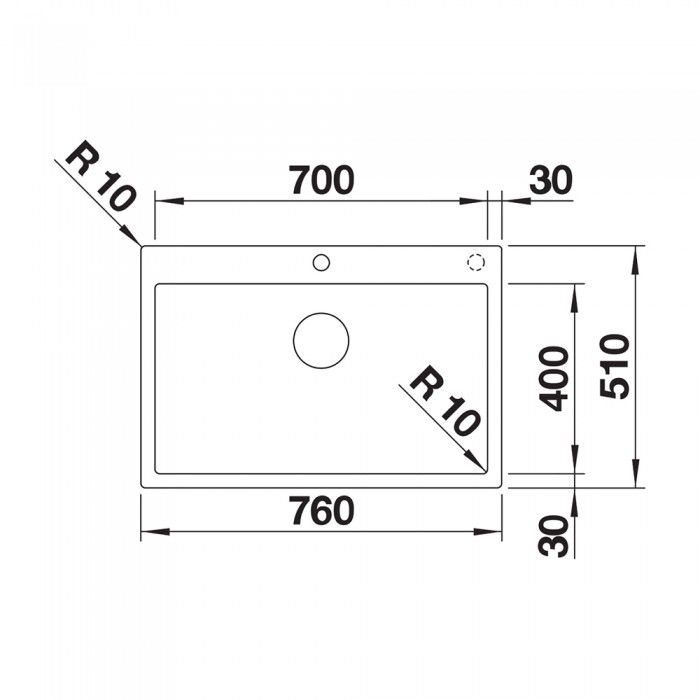 Ανοξείδωτος Νεροχύτης 76x51cm BLANCO σειρά CLARON 700 IF/A Durinox 523394