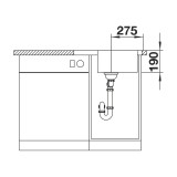 Ανοξείδωτος Νεροχύτης 60.5x50cm BLANCO σειρά DINAS 45 S MINI Brushed Finish 525122