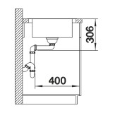 Ανοξείδωτος Νεροχύτης 60.5x50cm BLANCO σειρά DINAS 45 S MINI Brushed Finish 525122