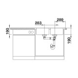 Ανοξείδωτος Νεροχύτης 86x50cm BLANCO σειρά DINAS 8 Brushed Finish 523377