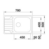 Ανοξείδωτος Νεροχύτης 78x50cm BLANCO σειρά DINAS XL 6 S COMPACT Brushed Finish 525121