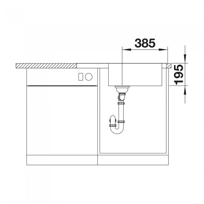 Ανοξείδωτος Νεροχύτης 78x50cm BLANCO σειρά DINAS XL 6 S COMPACT Brushed Finish 525121