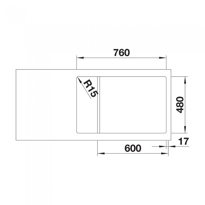 Ανοξείδωτος Νεροχύτης 78x50cm BLANCO σειρά DINAS XL 6 S COMPACT Brushed Finish 525121