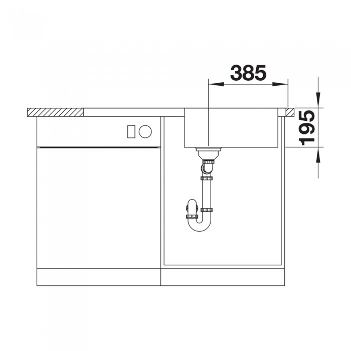 Ανοξείδωτος Νεροχύτης 100x50cm BLANCO σειρά DINAS XL 6 S Brushed Finish 524254