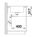 Ανοξείδωτος Νεροχύτης 100x50cm BLANCO σειρά DINAS XL 6 S Brushed Finish 524254