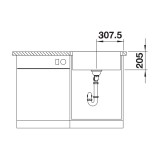 Ανοξείδωτος Νεροχύτης 61.5x50cm BLANCO σειρά LEMIS 6-IF Brushed Finish 525108