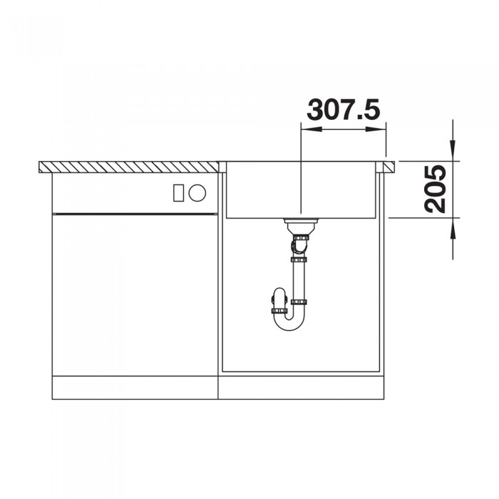 Ανοξείδωτος Νεροχύτης 61.5x50cm BLANCO σειρά LEMIS 6-IF Brushed Finish 525108