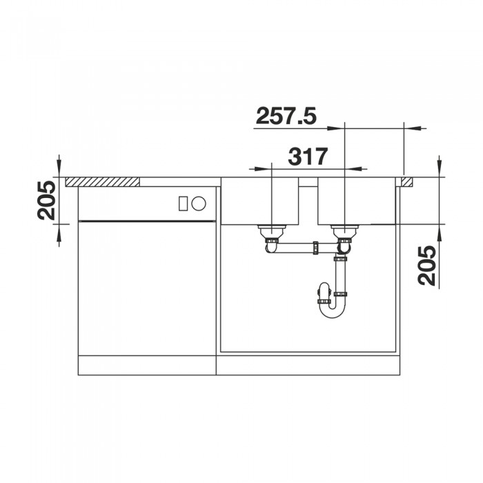 Ανοξείδωτος Νεροχύτης 116x50cm BLANCO σειρά LEMIS 8 S-IF Brushed Finish 523036