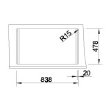 Ανοξείδωτος Νεροχύτης 86x50cm BLANCO σειρά PLENTA 9 Brushed Finish 514029