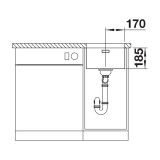 Υποκαθήμενος Ανοξείδωτος Νεροχύτης 38x44cm BLANCO σειρά SOLIS 340-U Brushed Finish 526115