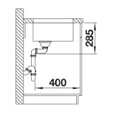 Υποκαθήμενος Ανοξείδωτος Νεροχύτης 38x44cm BLANCO σειρά SOLIS 340-U Brushed Finish 526115