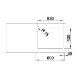 Ανοξείδωτος Νεροχύτης 54x44cm BLANCO σειρά SOLIS 500-IF Brushed Finish 526123