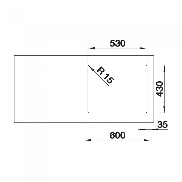 Ανοξείδωτος Νεροχύτης 54x44cm BLANCO σειρά SOLIS 500-IF Brushed Finish 526123