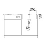 Ανοξείδωτος Νεροχύτης 54x44cm BLANCO σειρά SOLIS 500-IF Brushed Finish 526123