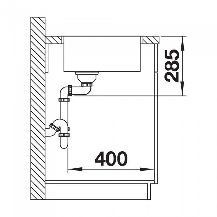 Ανοξείδωτος Νεροχύτης 54x44cm BLANCO σειρά SOLIS 500-IF Brushed Finish 526123