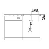 Ανοξείδωτος Νεροχύτης PUSHCONTROL 54x50cm BLANCO σειρά SOLIS 500-IF/A Brushed Finish 526124