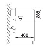 Ανοξείδωτος Νεροχύτης PUSHCONTROL 54x50cm BLANCO σειρά SOLIS 500-IF/A Brushed Finish 526124