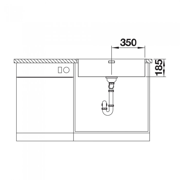 Ανοξείδωτος Νεροχύτης 74x44cm BLANCO σειρά SOLIS 700-IF Brushed Finish 526126